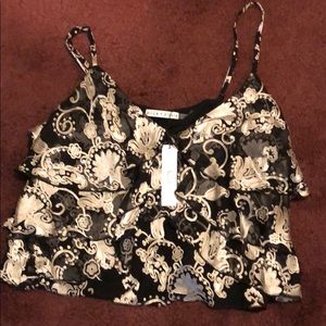 Brand new with tag Alice and Olivia silk crop top